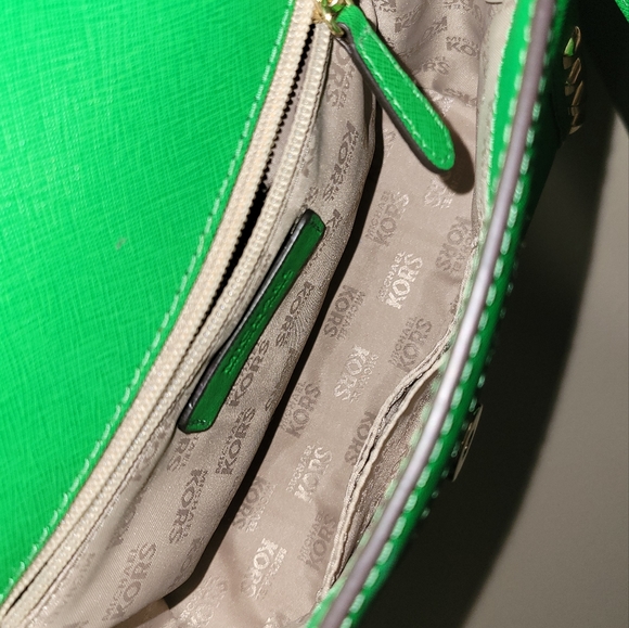 michael kors mk green studded bag - Picture 2 of 7